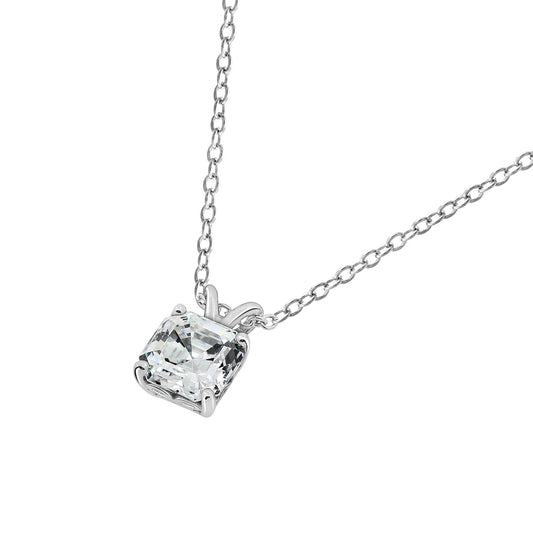 1.5 Ct Asscher Solitaire Pendant Necklace