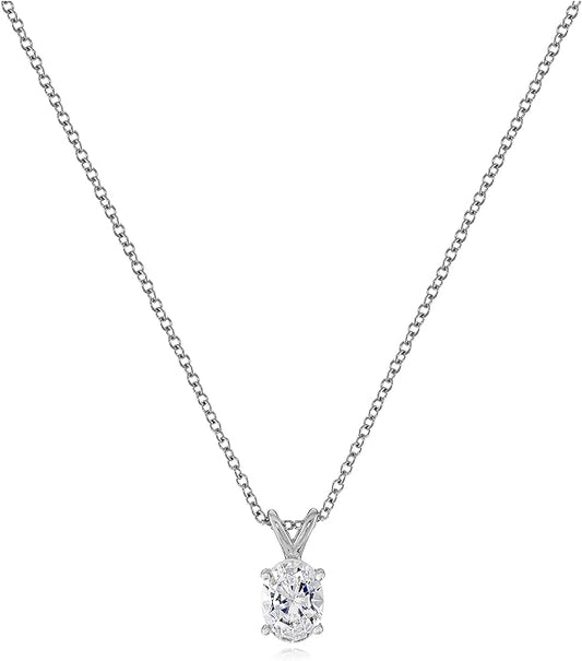 1.5 Ct Oval Solitaire Pendant Necklace