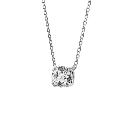 1 Ct Round Solitaire Pendant Necklace, 18"