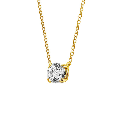 1 Ct Round Solitaire Pendant Necklace, 18"