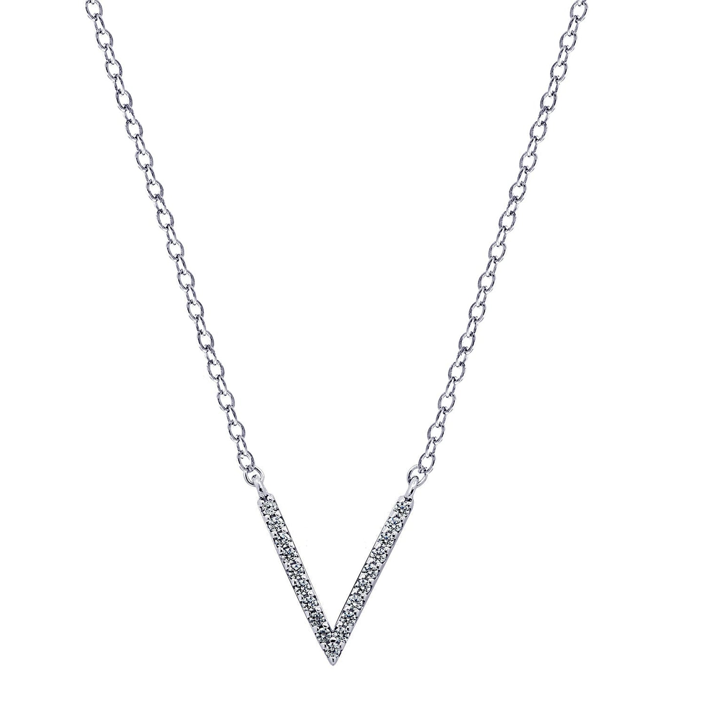 Pave V Pendant Necklace