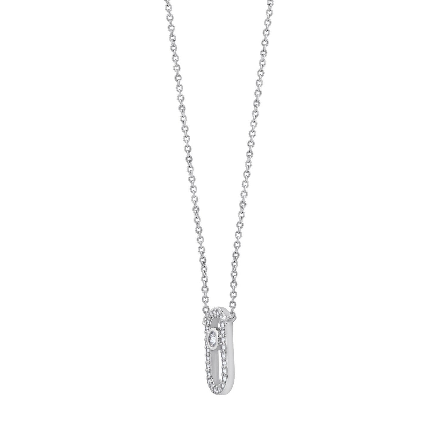 Pave Clip Pendant Necklace