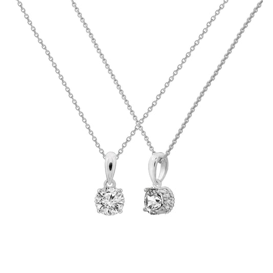 Solitaire Round Cut with Fancy Gallery Pendant Necklace