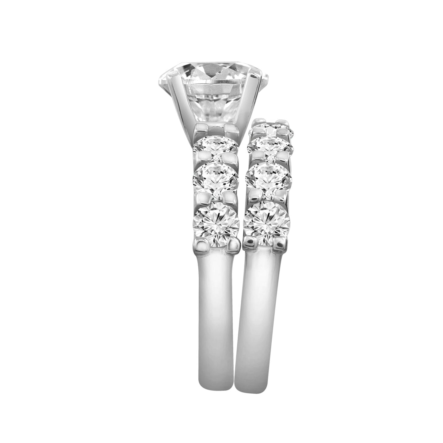 Round Cut Wedding Ring Set