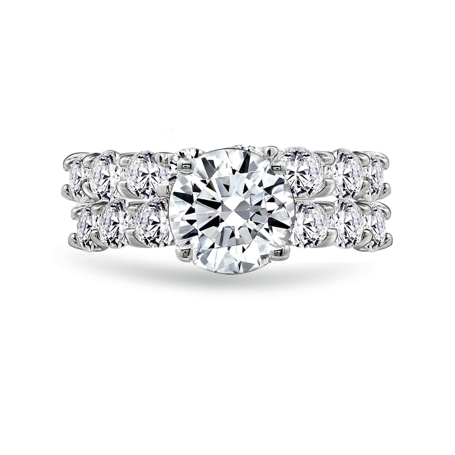 Round Cut Wedding Ring Set