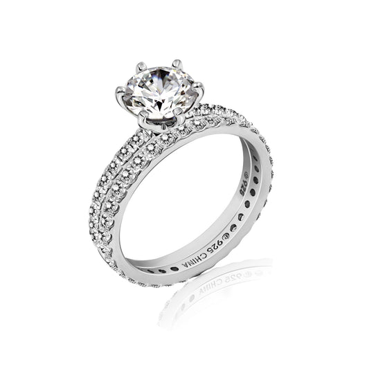 Eternity Round Cut Wedding Ring Set