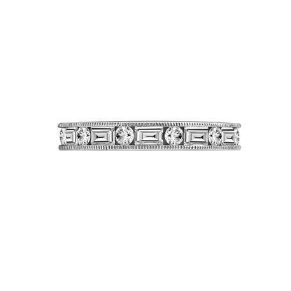 Baguette & Round Cut Eternity Ring