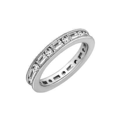 Baguette & Round Cut Eternity Ring