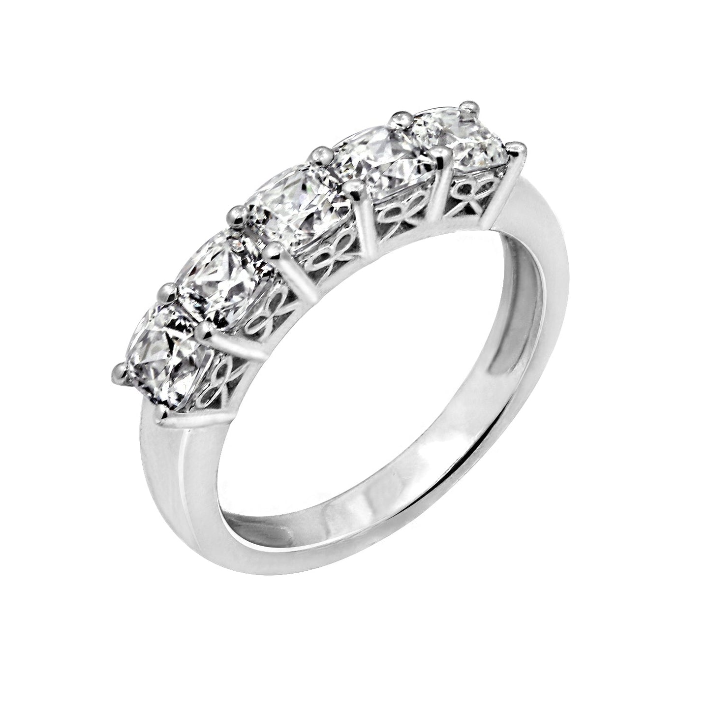 2 Cttw Cushion-Cut 5-Stone Ring