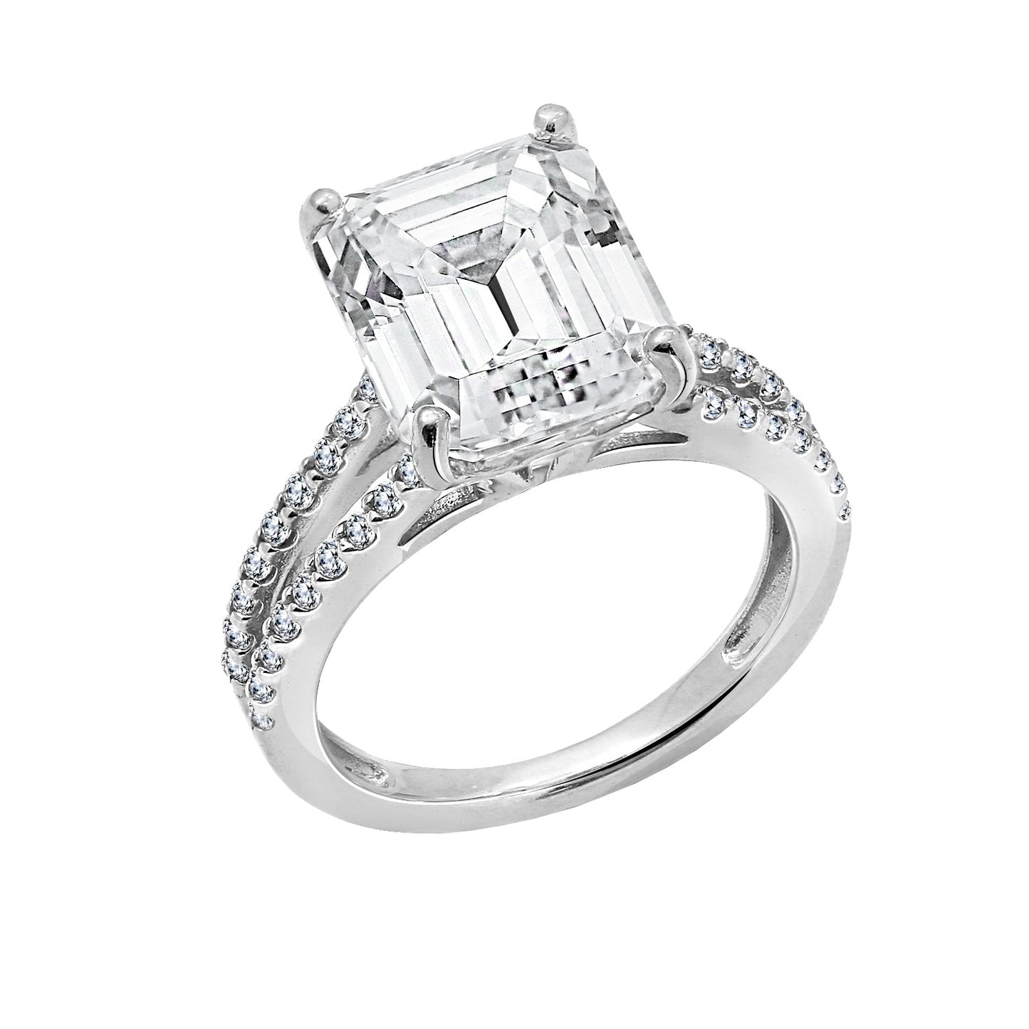 Emerald Cut Split-Shank Ring JER01736