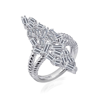 Baguette Cluster Cocktail Ring