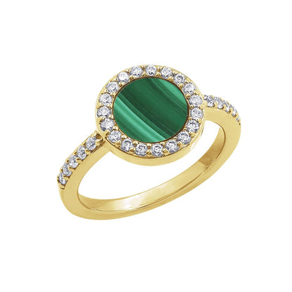 Halo Malachite Ring