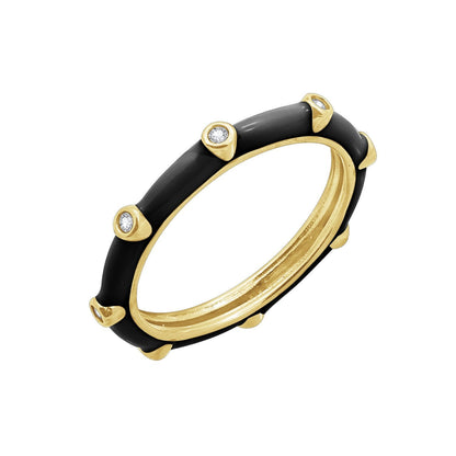 Black Enamel Band Ring