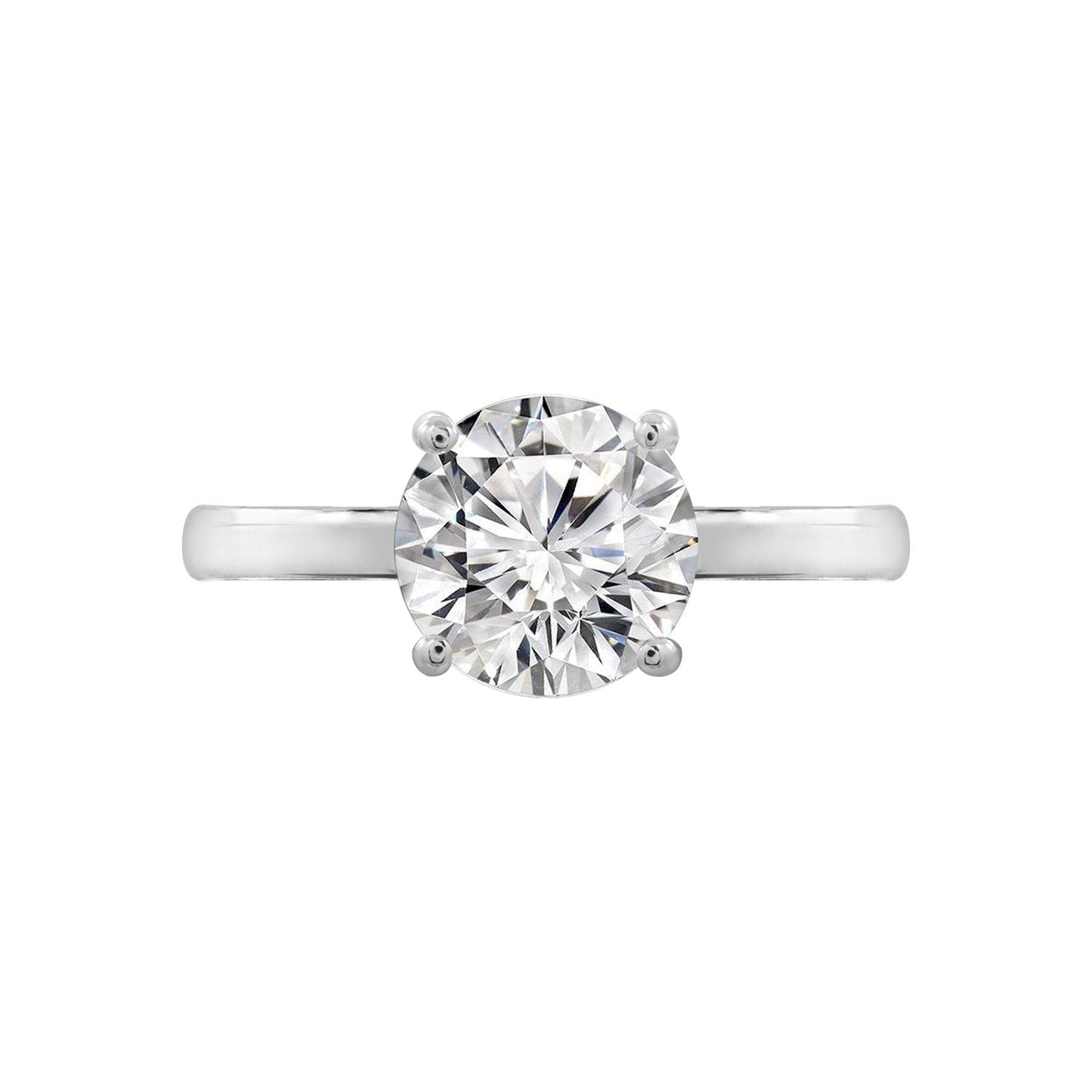 2ct Round Cut Solitaire Ring With Fancy Gallery