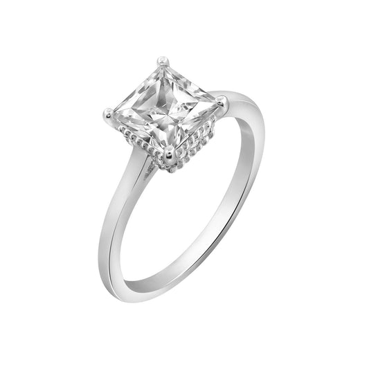 2ct Princess Cut Solitaire Ring With Fancy Gallery