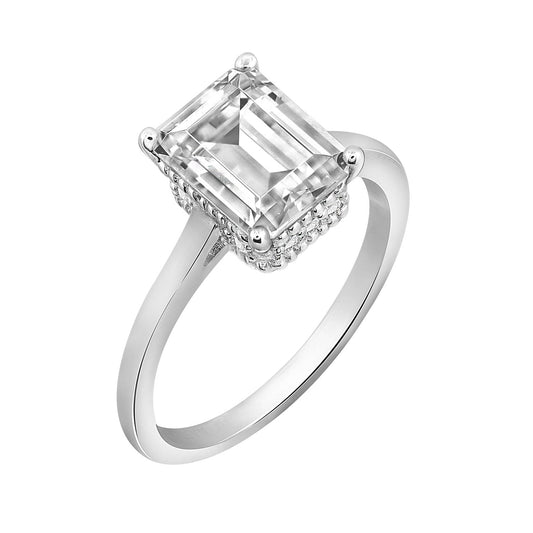 2ct Emerald Cut Solitaire Ring With Fancy Gallery