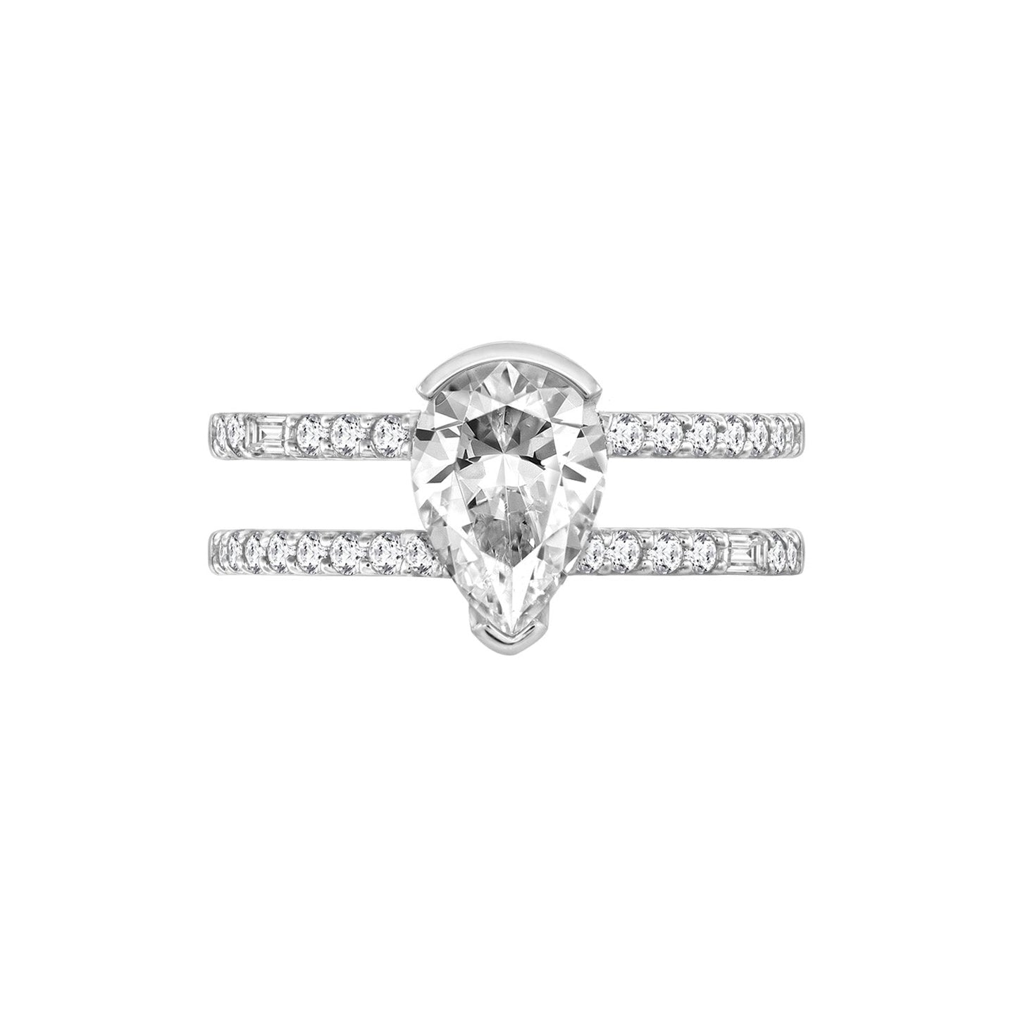 Pear CZ Split Shrank Ring JER23359