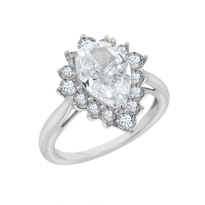 Pear CZ Halo Ring JER23365