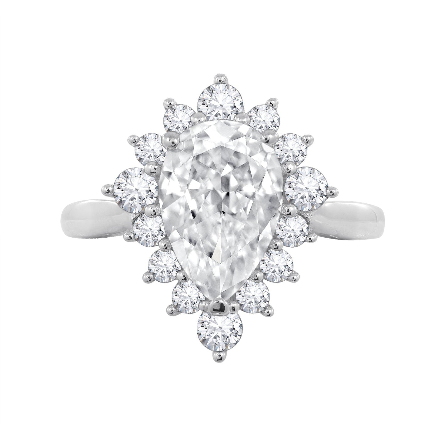 Pear CZ Halo Ring JER23365