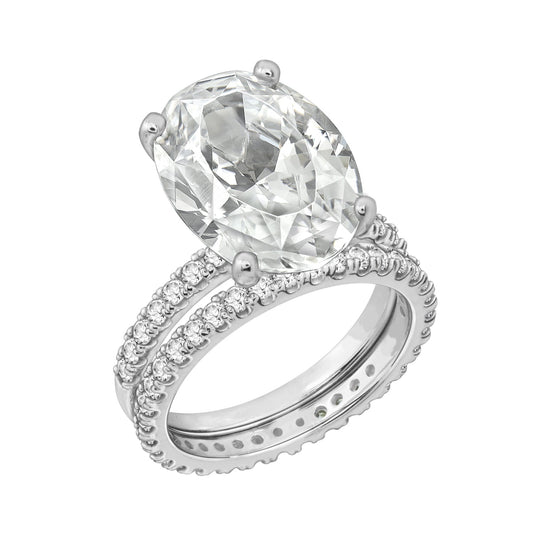 10ct Oval Solitaire Engagement Ring Set JER23752