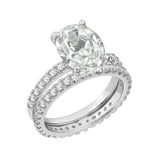 4ct Oval Solitaire Engagement Ring Set JER23755