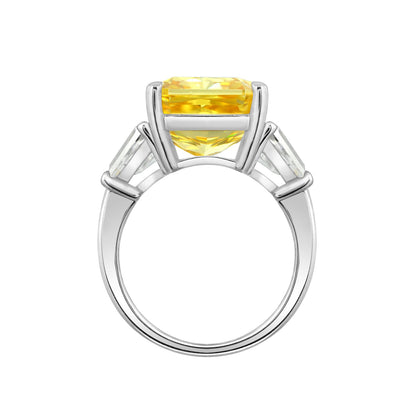 Yellow Emerald and Trapeze Cut Engagement Ring JER23968