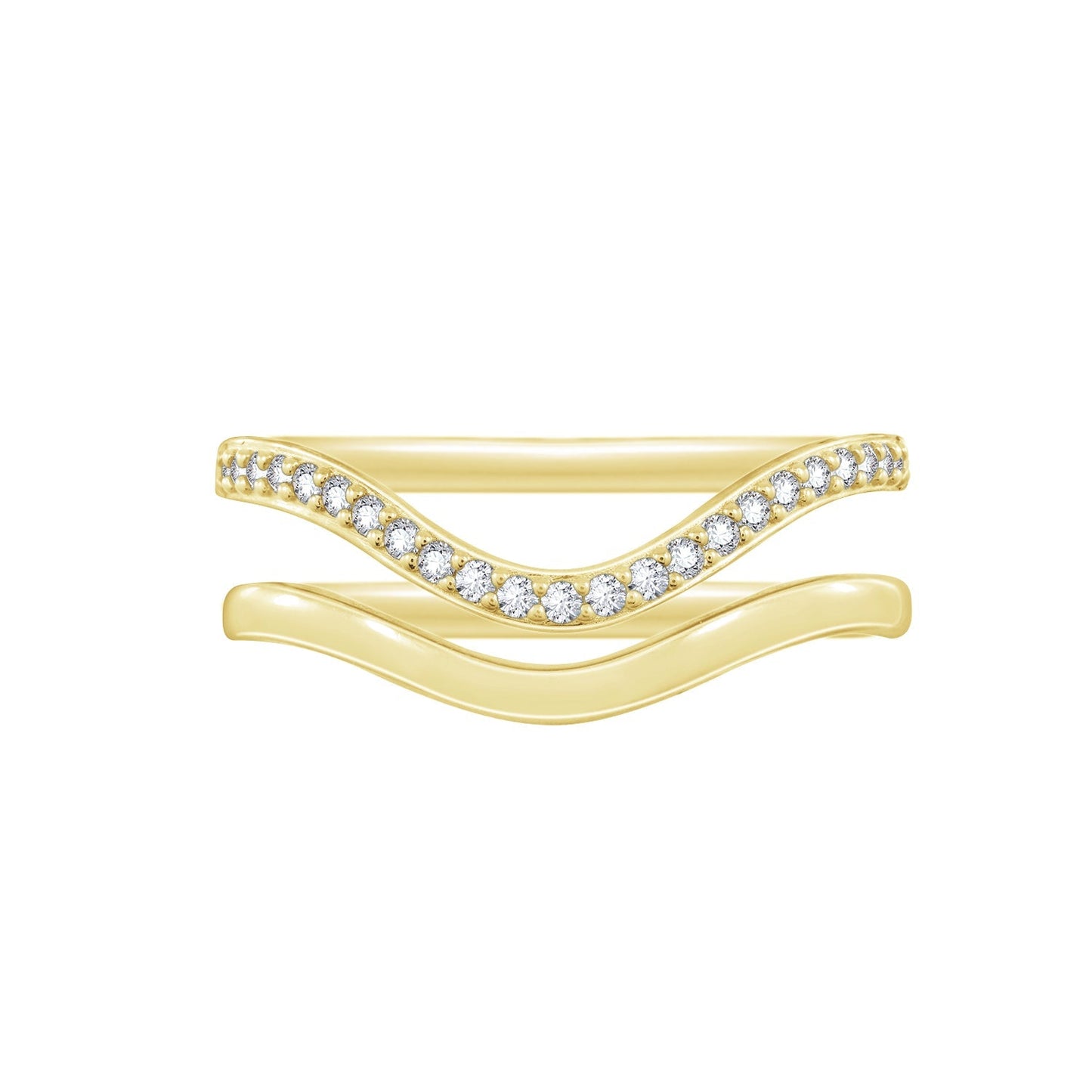 Pavé Chevron Ring Set