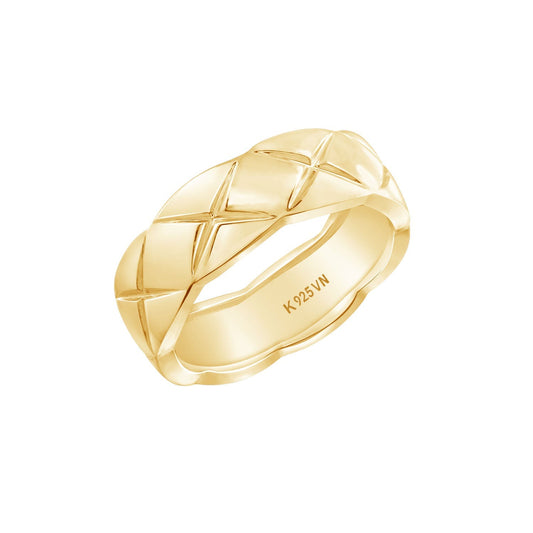 Cross Line Patterned Ring