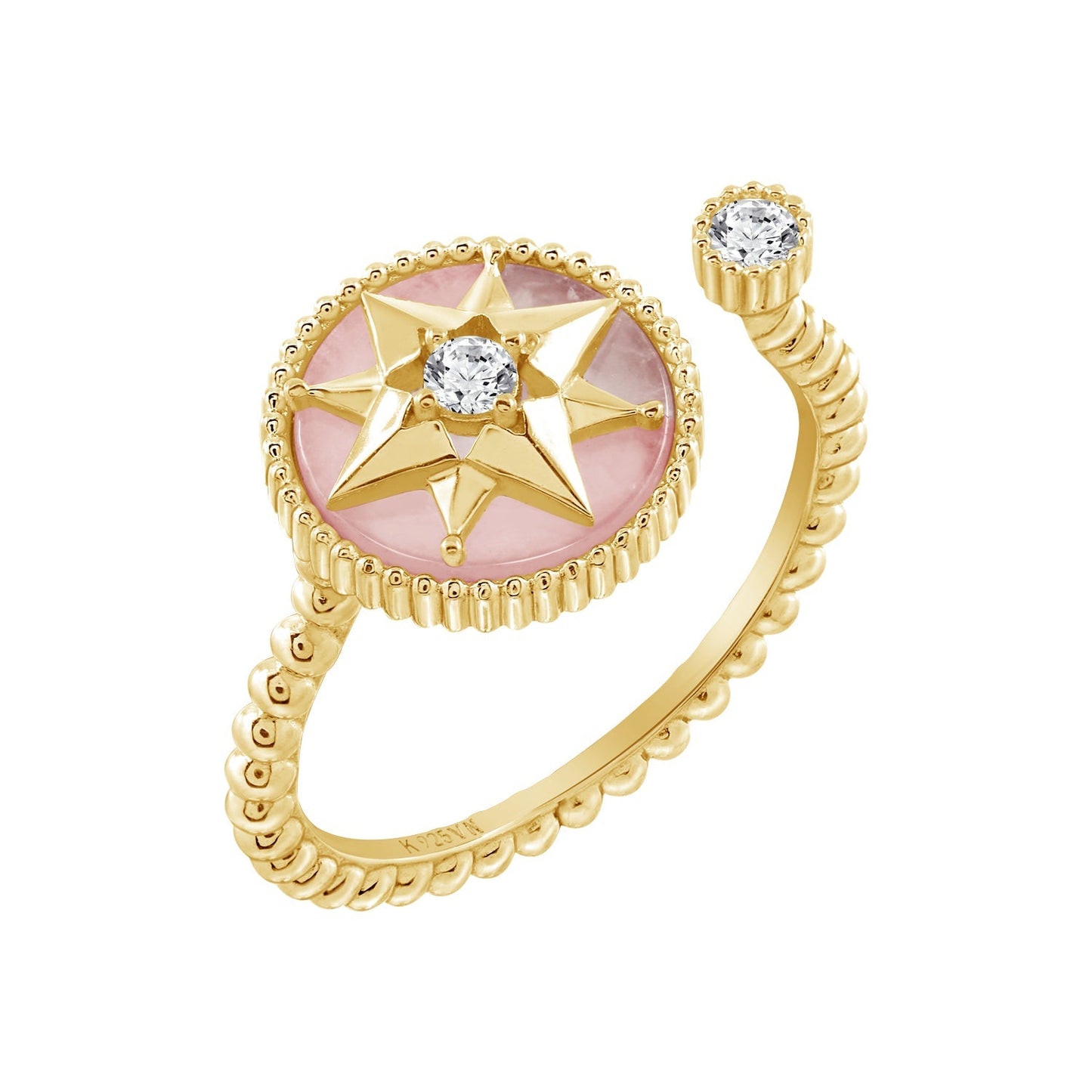 Rose Quartz North Star Open Ring