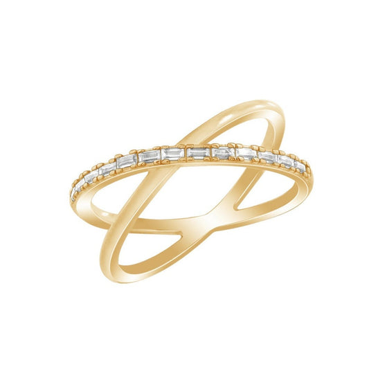 Horizontal Baguette X Ring