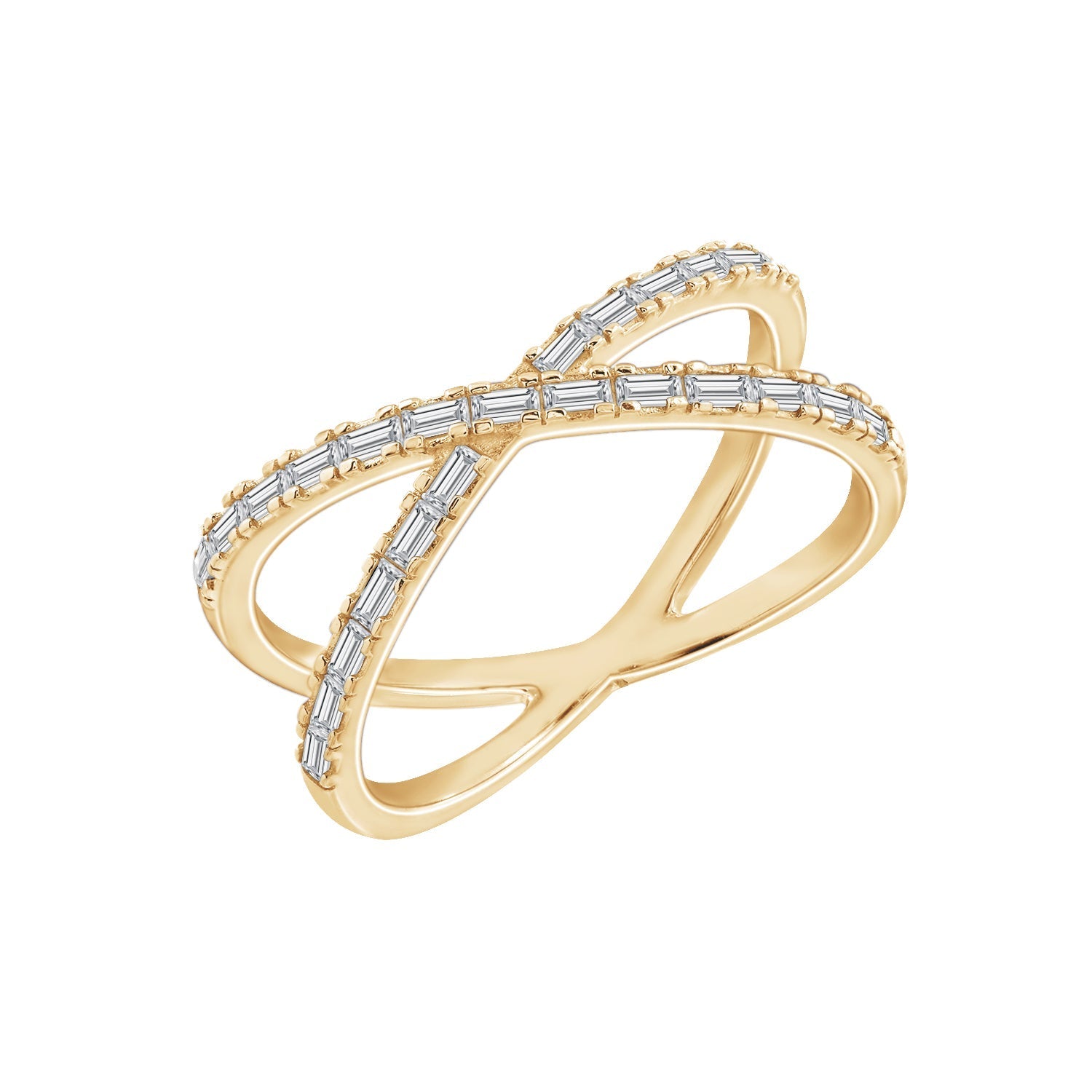 Double Horizontal Baguette X Ring