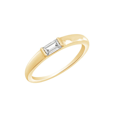 Solo Baguette Thin Dome Ring