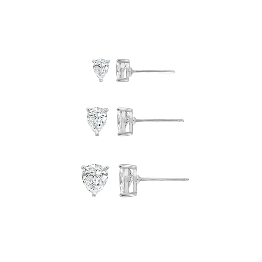 Pear Cut Solitaire Bezel Stud Earrings Set JES23680